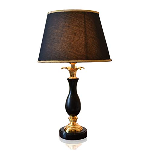 Preisvergleich Produktbild FMEZY Nachttischlampe Schwarzer Marmor Schreibtischlampe, Lampenschirm Wohnzimmer Retro Tischlampe, E27