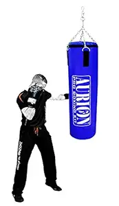 Aurion 1515 Synthetic Leather Boxing Bag with Chain, 48-inch (Red/Blue)