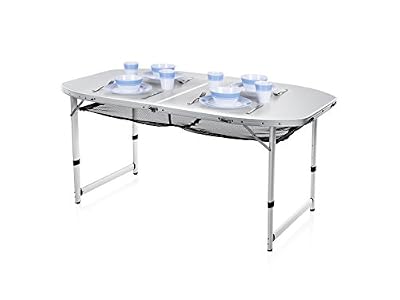 Campart Table de camping Campart Travel TA-0795 – 150 x 80 cm – Pliable – Aluminium
