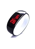 Neues allgemeines Paar-Delphin-Sport LED Silikon-Bügel-Digitaluhr-Armband Armbanduhr (schwarz)
