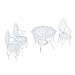 Produktbild Baoblaze 4-teilig 1/12 Puppenhaus Gartenmöbel Miniature Metal Achteckige Tisch und Stühle Set - Weiß