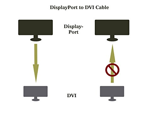 benfei DP (DisplayPort) zu DVI Kabel, 6 Füße Stecker auf Stecker vergoldet Kordel für Laptop (Lenovo, Dell, HP, Asus und andere Marke) - 5