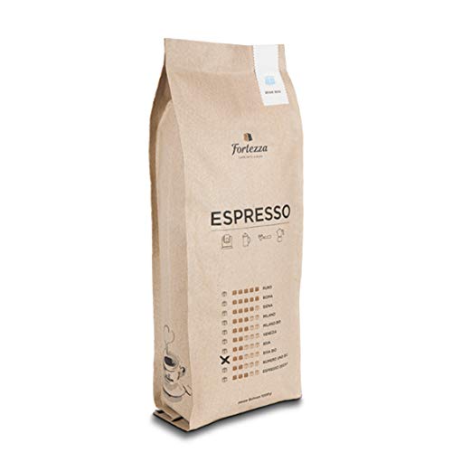 Fortezza Espresso Riva BIO | 1kg ganze Bohnen | Full City Röstgrad | Gourmet-Robusta & Hochland-Arabica | Premium-Kaffee in bester Qualität