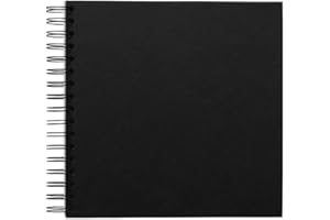 PANDURO Fotoalbum 22 × 24,5 cm, Spiral Fotobuch mit 25 starken schwarzen Blättern, Crafts, Painting & Handcraft, Scrapbook, Perfect for Erinnerungsbuch und Fotoalbum zum selbstgestalten, 225 g/m²