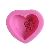 ✔Material: Silikon Qinlee Liebevolles Herz Rose Blumen Silikon-Form zum Backen Basteln für Kuchen Muffins Handgefertigte Seife Kekse Schokolade Eiswürfel 3D Mould