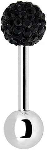 Crystal Ferido Ball Top 316L Surgical Steel Cartilage Piercing, upper Ear or Tragus earring bar stud