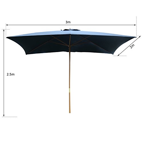 Outsunny Sombrilla Cuadrada Tipo Parasol para Terraza Playa Jardín