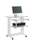 computertisch modern Tastaturauszug MAJA Möbel Computertisch Glas Weiß