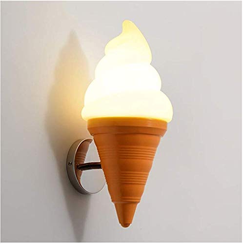 Yiyou Cono de dibujos animados helado lámpara de pared decoración de la pared lámpara de pared iluminación creativa pared de metal lámpara de pared sala de estar dormitorio de los niños A