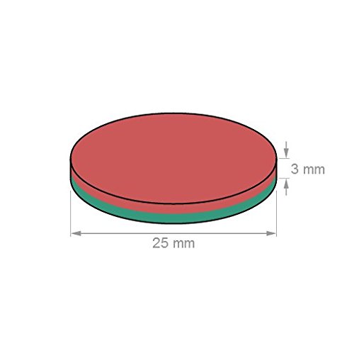 10 Stück N35 starke Neodym Magnete 25 x 2 mm runde Scheiben super Power Magnete - 4