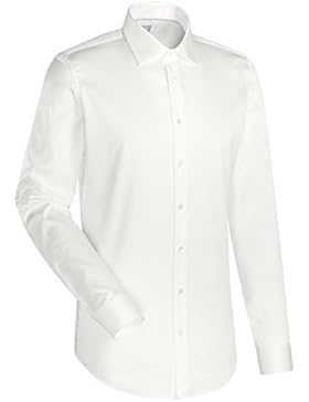 JACQUES BRITT Business Hemd Slim Fit 1/1-Arm Bügelleicht Uni / Uniähnlich City-Hemd Kent-Kragen Manschette weitenverstellbar