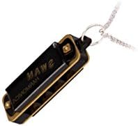 New Cute Swan Mini Harmonica 4 Hole 8 Tone Necklace black with Box