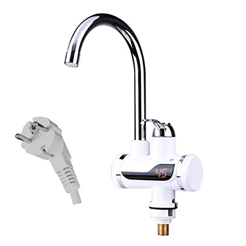 Preisvergleich Produktbild Heaviesk Elektrischer Warmwasserbereiter Wasserhahn Küche Sofortige Heizung Leitungswassererwärmer Mit LED EU Sockel