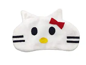 Nitsha Velvet Blind Sleeping Cartoon Character Eye mask shade for Men Women Girls Boys Kids - Red and White Model No.24