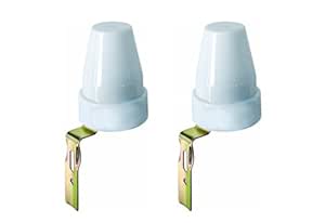2 Interruttori Crepuscolari Esterni IP44 - Regolabile 5-300 Lux, 1000W Max