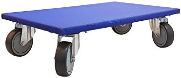 1 Professional Furniture Dollies Colour: Blue for Furniture Boxes Engines Tools - Board Size 350 x 600 mm - 4x 360 ° Castor Wheels - Load Capacity 300 kg - Robust Anti-Slip Covering