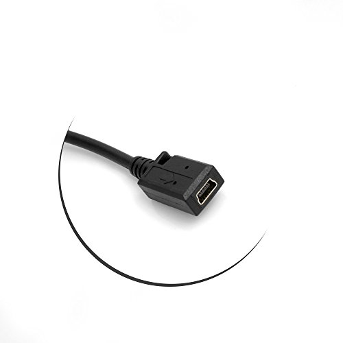SYSTEM-S Micro USB 90° links gewinkelt Winkelstecker zu Mini USB Buchse ca. 27cm Datenkabel Ladekabel Adapter Kabel Verlängerung - 3