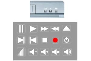 Generisch Pegatinas con símbolos para reproductor de DVD, CD, vídeo, MP3, reproductor de casete, Play Pause Stop Rewind (Rt95/4) (5 mm)