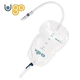 Ugo Leg Bags - Urine Drainage Bags/Catheter Leg Bags, T Tap or Lever Tap with Soft Fabric Backing and a Natural Leg-Shape Design (Pack of 10) (Ugo 2C - 500ml, Long Tube, Lever Tap)