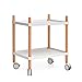 Produktbild Klapptisch YANFEI, Couchtisch-Beistelltisch mit Rädern 2 Schichten PP-Tisch-Nachttisch Praktischer Wagen Bad-Aufbewahrungswagen, Schwarz, Weiß (Farbe : Weiß)