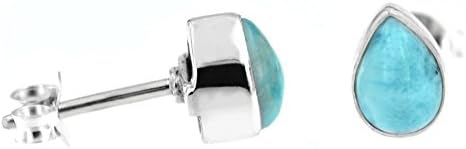 Larimar Gemstone Earring Studs drop, 925 Sterling Silver