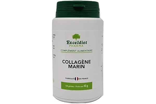 Collagène Marin | Anti rides et Articulations | Vitamine C | Vitamine E | Soin de la Peau | Santé des Cartilages | 120 Gélules | Fabriqué en France