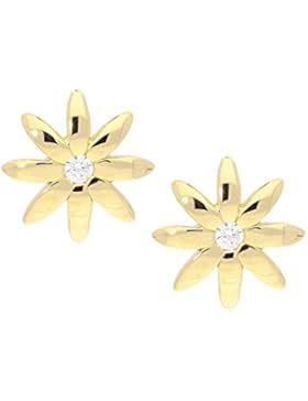 MyGold Blumen Ohrringe Ohrstecker Stecker Gelbgold 375 / 750 Gold (9 Karat / 18 Karat) Zirkonia Massiv Glanz 6mm...