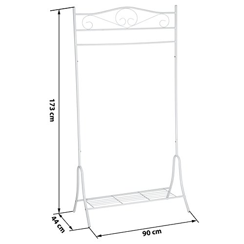 TecTake Antik Kleiderständer Metall Garderobenständer | Weiß - 5