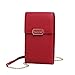Produktbild Frauen-Mädchen-Umhängetasche Mini Messenger Kette Handy-Beutel-Handy-Geldbeutel Phone Wallet (Red)