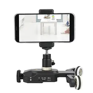 Dolly Rail Camera Slider, Motorized Electric Track Rail Slider Speeds Adjustable with Panoramic Shooting for 4-6.4 Inch Wide Phone for Mobile Phone Camera