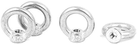 Uxcellsourcingmap Lifting Eye Nut M4 Female Thread 304 Stainless Steel Round Shape for Rope Fitting Pack of 4