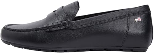 Tommy Hilfiger Flag Leather Driver Loafer Fw0fw09350, Scarpe Donna, Black (Black), 36 EU