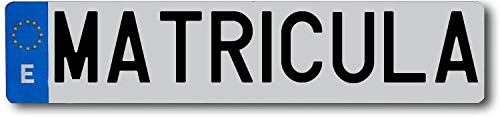 Matrícula para coche acrílica ordinaria 520x110 mm larga europea homologada