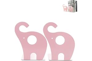 NC Kinder Buchstützen Elefant Kreative Kinder Eisen Bücher Briefpapier Einfache Tische Kinder Tier bookend 1 Pair 19x12 cm (Rosa)