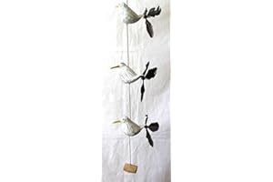 DEKOUNDMEER Möwen Windspiel aus Holz und Federn Propeller Fairtrade 80cm