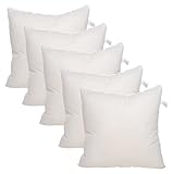 Homely Microfiber 5-Piece Cushion (White, 12x12-inch)