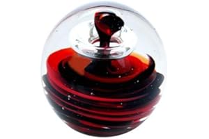 PFRONTEN SCHMUCK my-gschenk Presse-Papier Boule de rêve Grand modèle : Motif Spirale en Rouge et Noir