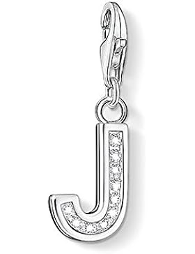 Thomas Sabo Damen-Charm Club-Anhänger Buchstabe J 925er Sterlingsilber mit weißen Zirkonia 0232-051-14