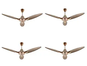 Usha Bloom Daffodil Goodbye Dust Ceiling Fan 1250mm (Sparkle Golden and Brown, Pack of 4)