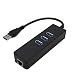 Produktbild Monllack USB 3.0 zu RJ45 LAN NIC + 3 Anschlüsse USB 3.0 HUB Gigabit-NIC U3LC01 Geschwindigkeit der Netzwerkverbindung verbessern Praktisch