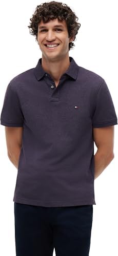 Tommy Hilfiger Polo Uomo 1985 Regular MW0MW17770 S/S Polo, Viola, XXL, Viola (Mulberry Haze Heather), XXL