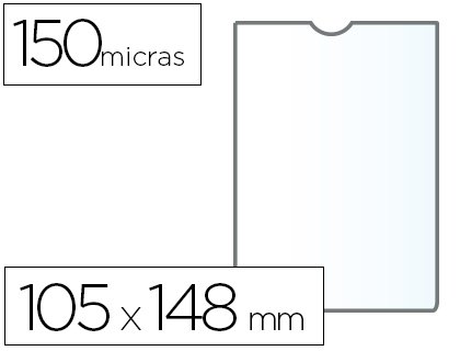 Q-CONNECT KF15578 - Funda Portadocumentos DIN A6 150 Micras PVC Transparente Con U ero 105X148 mm 25 Unidades Q-CONNECT KF15578 - Funda Portadocumentos DIN A6 150 Micras PVC Transparente Con U ero 105X148 mm 25 Unidades