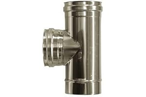 MBM Raccordo T 90 femmina canna fumaria DN 120 tubo acciaio inox 316