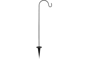PUNELE Shepherds Hooks for Outdoor,Bird Feeder Pole,Garden Stand Pole,Adjustable Tall Heavy Duty for Hanging Plant Baskets, Solar Light, Wedding Decor, Lantern (Black)