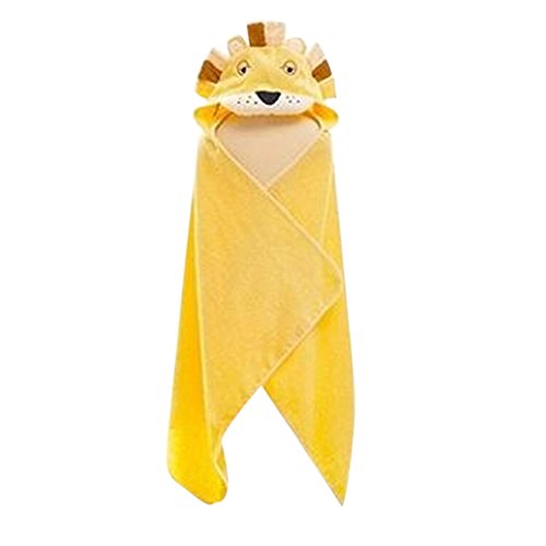 TopTie Child's Hooded Towel, Cotton Bath Towel With Animal Shape - Yellow,CHILD