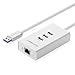 Price comparison product image UGREEN USB 3.0 Hub, 3 Port USB Hub with Gigabi Ethernet Adapter, USB LAN RJ45 10/100/1000 Network Adapter for Nintendo Switch,Windows 10/8.1/8/7, MacOS 10.6 to 10.13, Linux, Surface, Chromebook etc, Aluminum Box, White