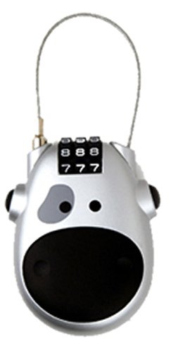 Cow Face Retractable Combination Padlock (Grey with Grey Eye)