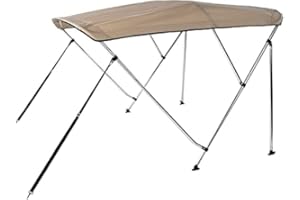 PIMAR MARINE EQUIPMENT Pimar Tendalino Bimini 3 Archi in Alluminio Lucido Ø 25 MM Diverse Misure e Colori. Barca Gommone… (Beige, 180x170x140)