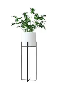 Zain Decor Home Decorative Tall Metal Plant Stand Planter for Living Room Bedroom, -27 Inch (White)