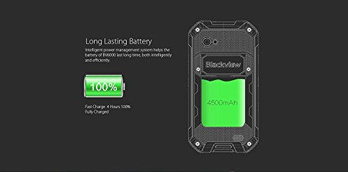 Blackview BV6000 IP68 impermeabile a prova di polvere antiurto 4G smartphone ,4,7Â pollici 4500mAh batteria , Gorilla Glass schermo Rugged, Android 6.0,MT6755 Octa Core 2.0Â GHz 3GB RAM 32GB ROM, 1280*720 pixels, 5MP+13MP Doppia telecamera,NFC,IPS,HD,1080P,Dual SIM, Pulse Fingerprint Sensore per telefono cellulare,Telefono Intelligente